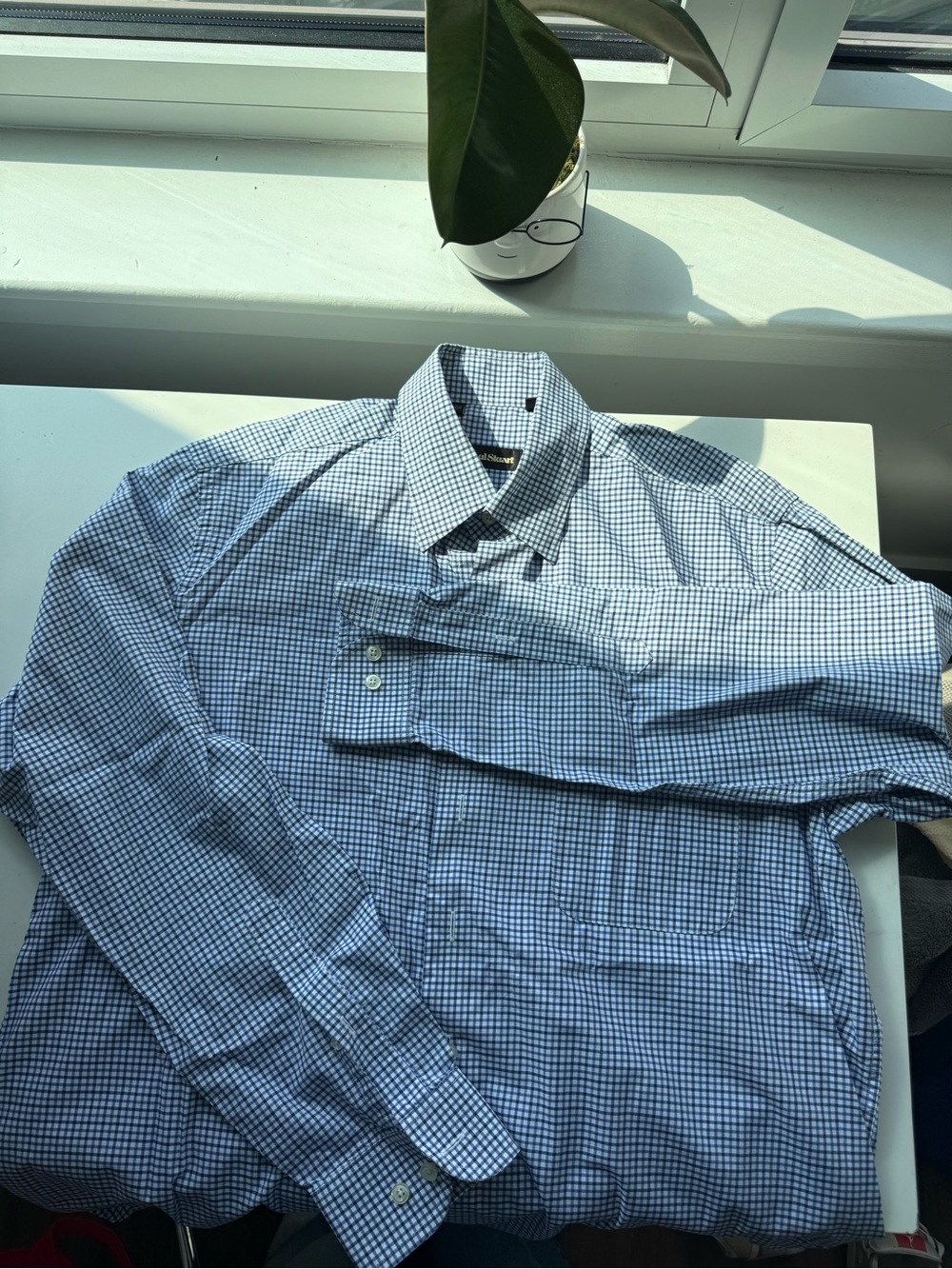 Paul Stuart Blue Checked Button-Down Shirt